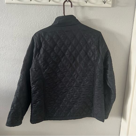 Eddie Bauer Black Quilted Fleece-Lined Jacket - Picture 5 of 6